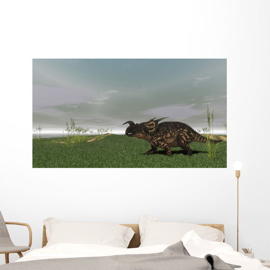 Brown Einiosaurus Walking across Wall Decal Design 9