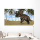 Brown Einiosaurus Prehistoric Landscape Wall Decal
