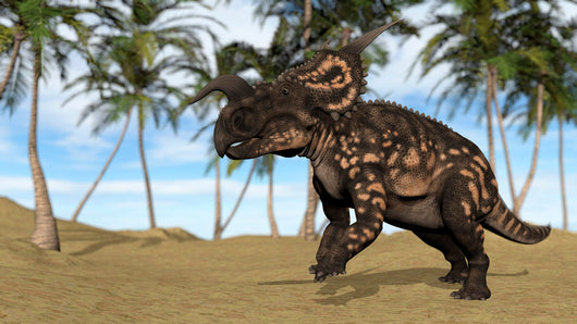 Brown Einiosaurus Prehistoric Landscape Wall Decal
