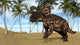 Brown Einiosaurus Prehistoric Landscape Wall Decal
