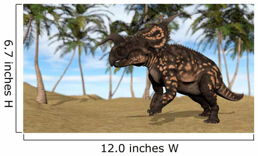 Brown Einiosaurus Prehistoric Landscape Wall Decal