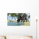 Brown Einiosaurus Drinking from Wall Decal