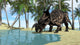 Brown Einiosaurus Drinking from Wall Decal