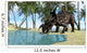 Brown Einiosaurus Drinking from Wall Decal