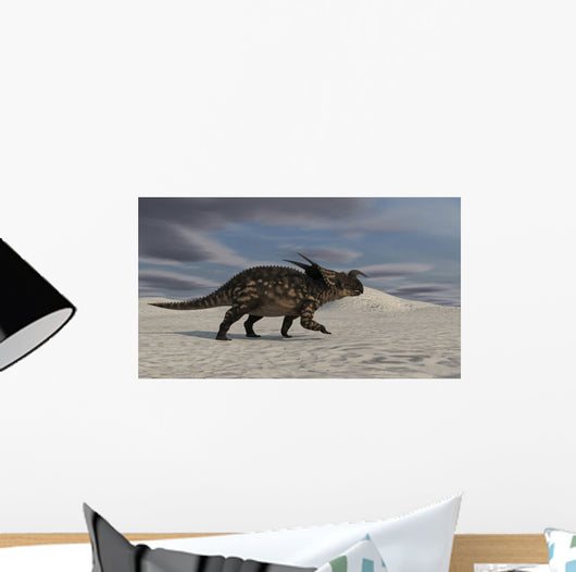 Brown Einiosaurus Walking across Wall Decal Design 8