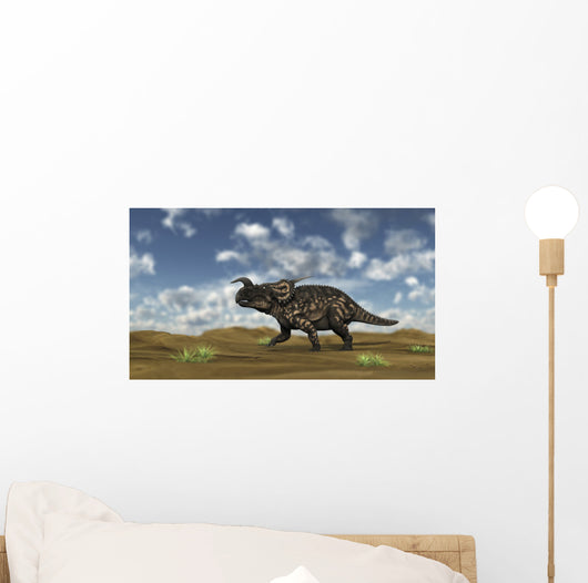 Brown Einiosaurus Walking across Wall Decal Design 7