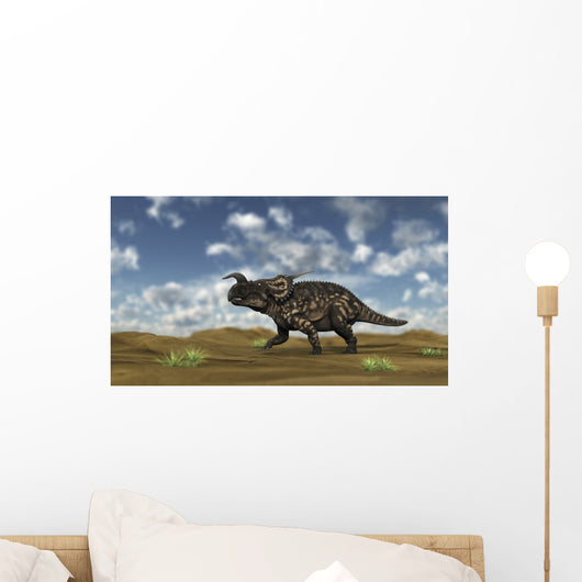 Brown Einiosaurus Walking across Wall Decal Design 7