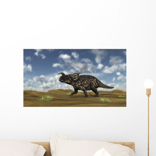 Brown Einiosaurus Walking across Wall Decal Design 7