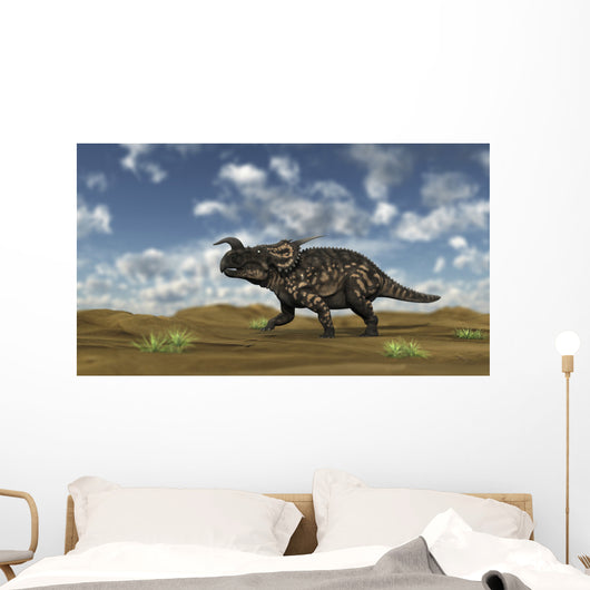 Brown Einiosaurus Walking across Wall Decal Design 7