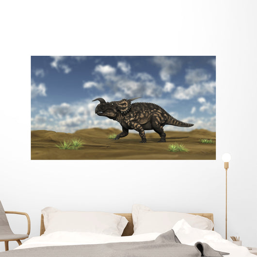 Brown Einiosaurus Walking across Wall Decal Design 7