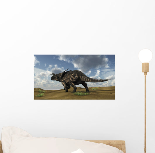 Brown Einiosaurus Walking across Wall Decal Design 6