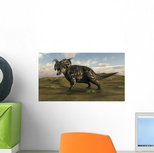 Brown Einiosaurus Walking across Wall Decal Design 5