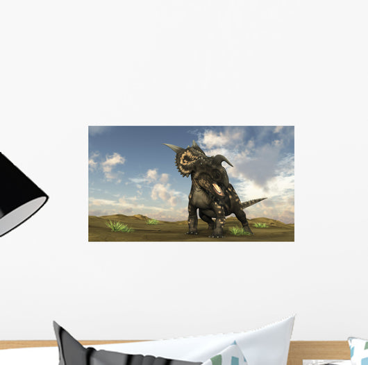 Brown Einiosaurus Walking across Wall Decal Design 4