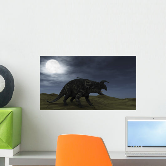 Brown Einiosaurus Walking across Wall Decal Design 3
