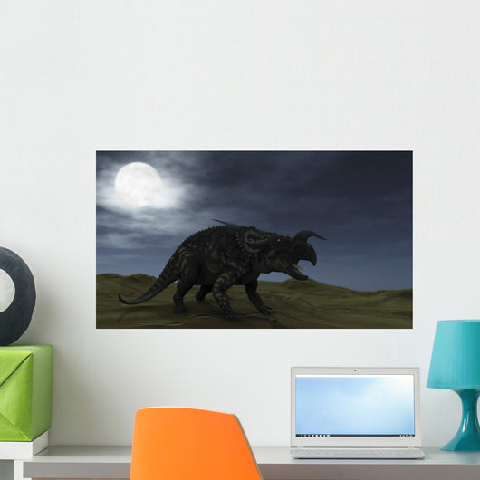 Brown Einiosaurus Walking across Wall Decal Design 3