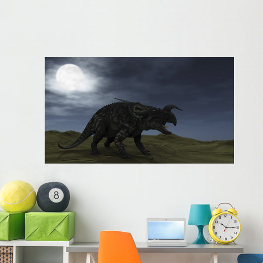 Brown Einiosaurus Walking across Wall Decal Design 3