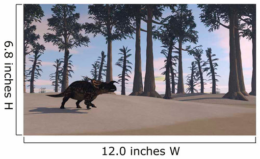 Brown Einiosaurus Roaming Prehistoric Wall Decal