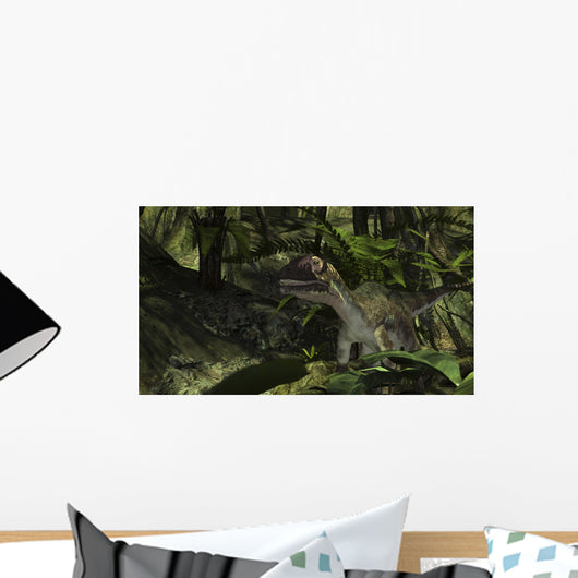 Utahraptor Prehistoric Forest Wall Decal Design 4