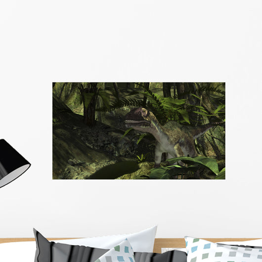 Utahraptor Prehistoric Forest Wall Decal Design 4