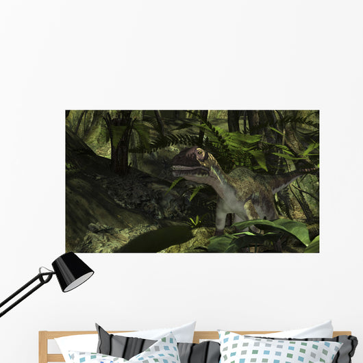 Utahraptor Prehistoric Forest Wall Decal Design 4