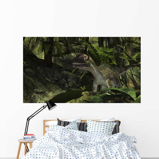 Utahraptor Prehistoric Forest Wall Decal Design 4