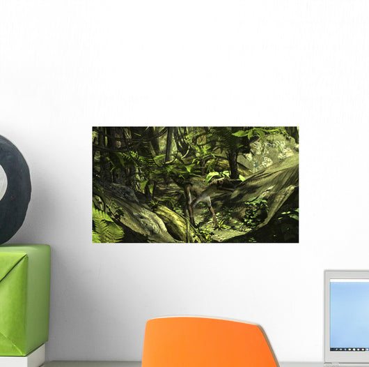 Utahraptor Prehistoric Forest Wall Decal Design 3