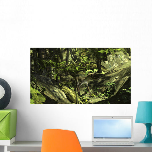 Utahraptor Prehistoric Forest Wall Decal Design 3