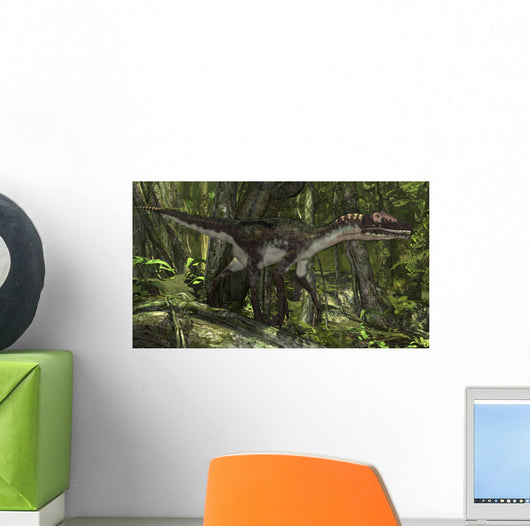 Utahraptor Prehistoric Forest Wall Decal Design 1