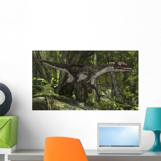 Utahraptor Prehistoric Forest Wall Decal Design 1