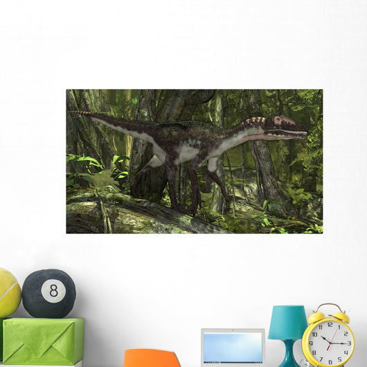 Utahraptor Prehistoric Forest Wall Decal Design 1