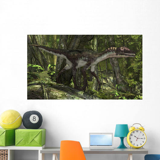 Utahraptor Prehistoric Forest Wall Decal Design 1