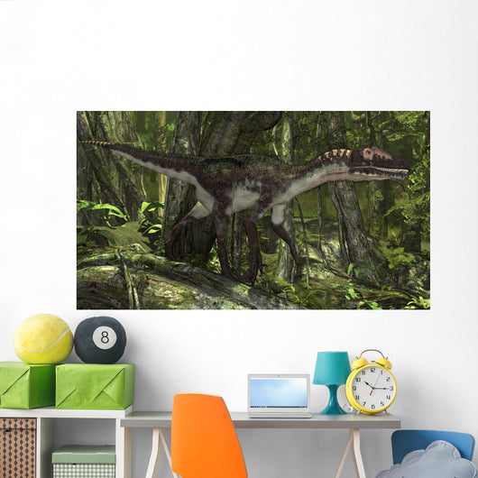 Utahraptor Prehistoric Forest Wall Decal Design 1