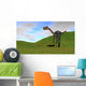 Gigantoraptor Grassy Field Wall Decal Design 1