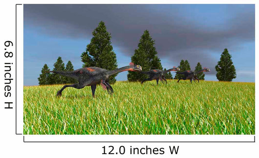 Group Gigantoraptors Running across Wall Decal