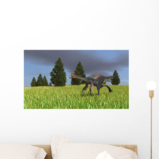 Gigantoraptor Running across Open Wall Decal Design 1