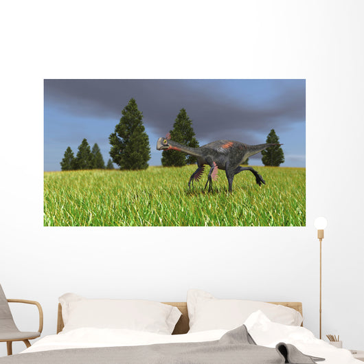 Gigantoraptor Running across Open Wall Decal Design 1