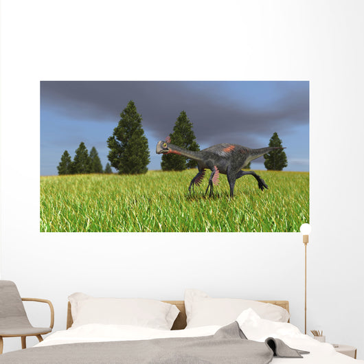 Gigantoraptor Running across Open Wall Decal Design 1