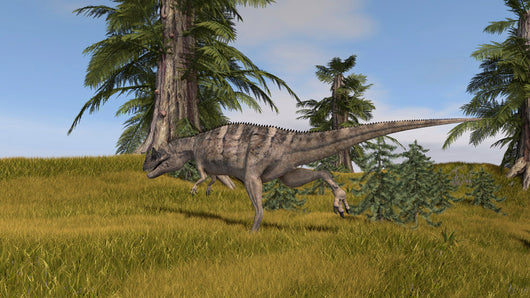 Ceratosaurus Running across Grassy Wall Decal Design 3
