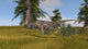Ceratosaurus Running across Grassy Wall Decal Design 3
