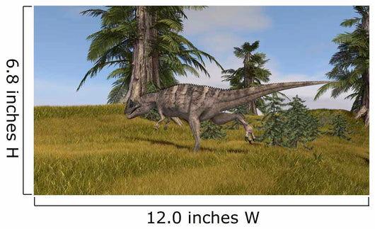 Ceratosaurus Running across Grassy Wall Decal Design 3