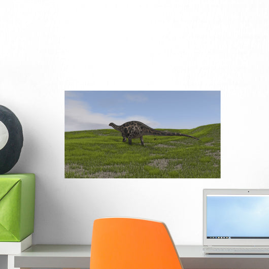 Dicraeosaurus Walking across Grassy Wall Decal Design 2