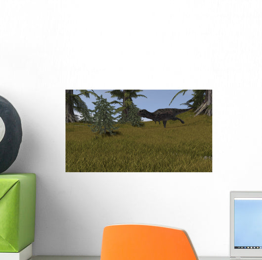 Majungasaurus Running across Grassy Wall Decal Design 5