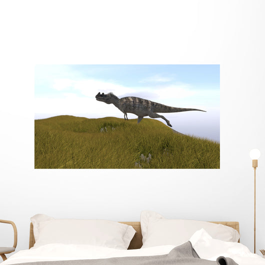Ceratosaurus Running across Grassy Wall Decal Design 2