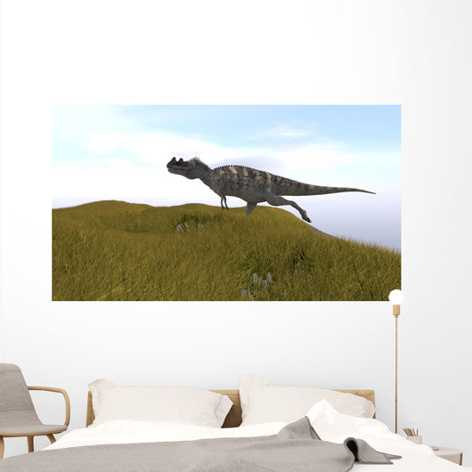 Ceratosaurus Running across Grassy Wall Decal Design 2