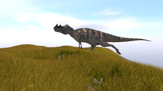 Ceratosaurus Running across Grassy Wall Decal Design 2