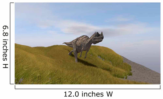 Ceratosaurus Running across Grassy Wall Decal Design 1