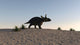 Triceratops Walking across Barren Wall Decal Design 3