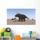 Triceratops Walking across Barren Wall Decal Design 2