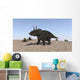 Triceratops Walking across Barren Wall Decal Design 2
