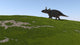 Triceratops Walking across Grassy Wall Decal Design 2